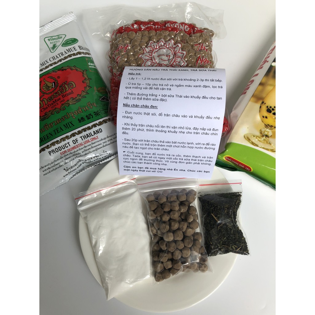 [ Sỉ - Lẻ] Set nguyên liệu làm trà sữa thái xanh và đỏ tặng trân châu én én | BigBuy360 - bigbuy360.vn
