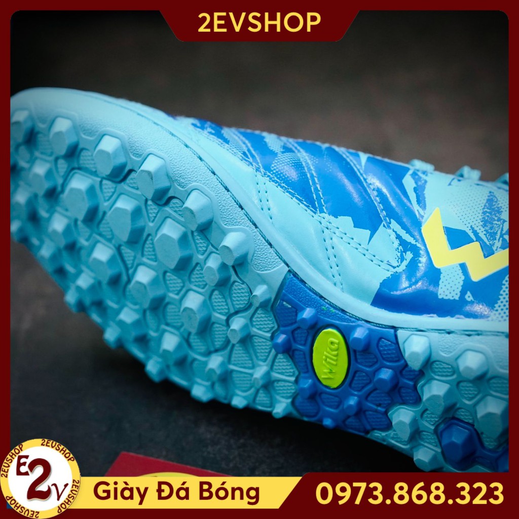 Giày đá bóng thể thao nam chất Wika Army Xanh Dương, giày đá banh cỏ nhân tạo đế mềm - 2EVSHOP