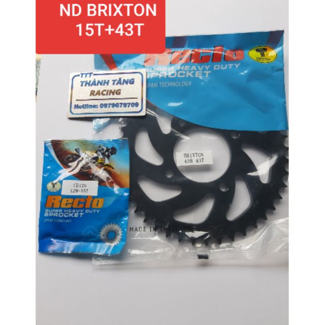 Nhông+Dĩa BRIXTON 43T 44T 45T NHÔNG 14T 15T