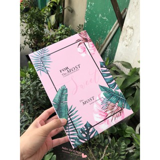 (Set 10) Hộp giấy đựng bánh kẹo (Lá hồng)