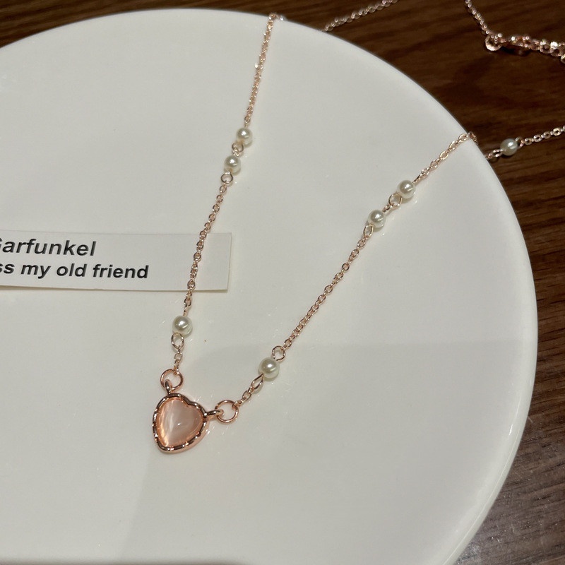 Vòng cổ Ngọc Trai Mặt Trái Tim Thời Trang