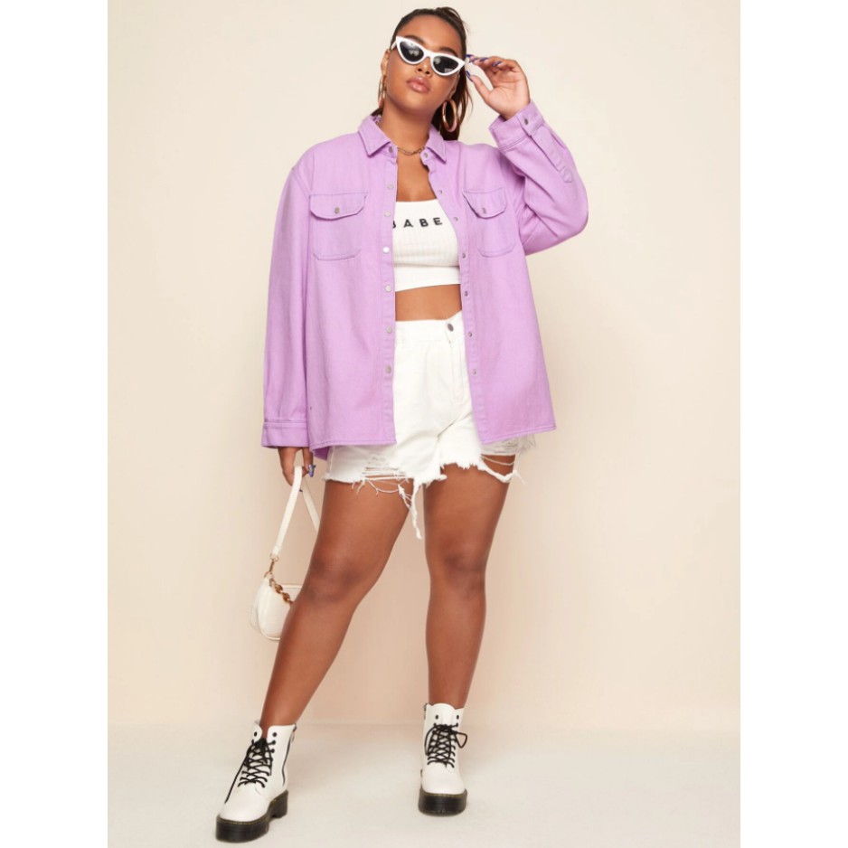 ÁO KHOÁC DENIM MÀU TÍM 85-110KG - AK95