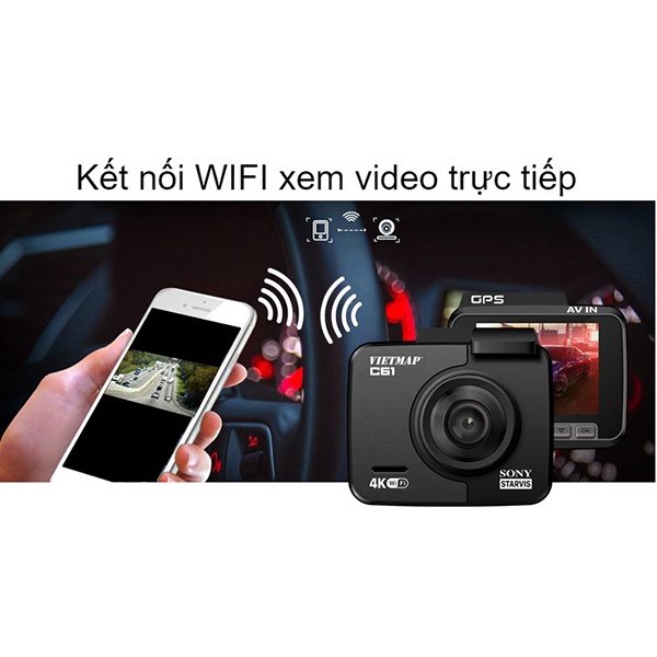 Camera hành trình VIETMAP C61 Pro  cho xe ô tô tặng  kèm thẻ nhớ- Bảo hành 1 năm