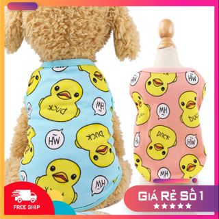 Áo cho chó mèo - áo ba lỗ vịt vàng cho chó mèo