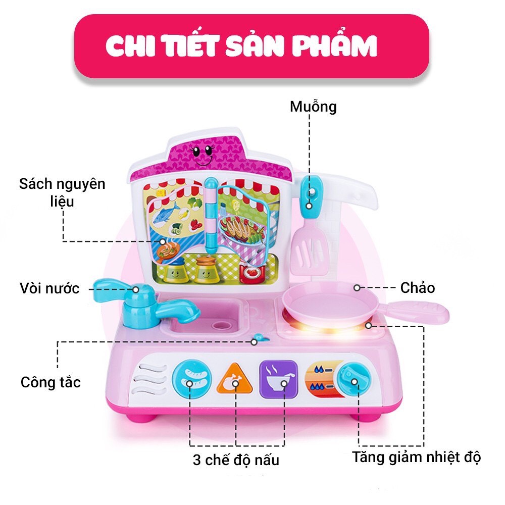 FREE SHIP !!! Bộ nhà bếp có đèn nhạc Winfun 0755