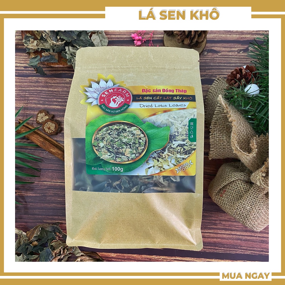 Trà lá sen khô cắt sợi Senfarm - ngủ ngon - thanh nhiệt - giảm cân - Bịch 100g
