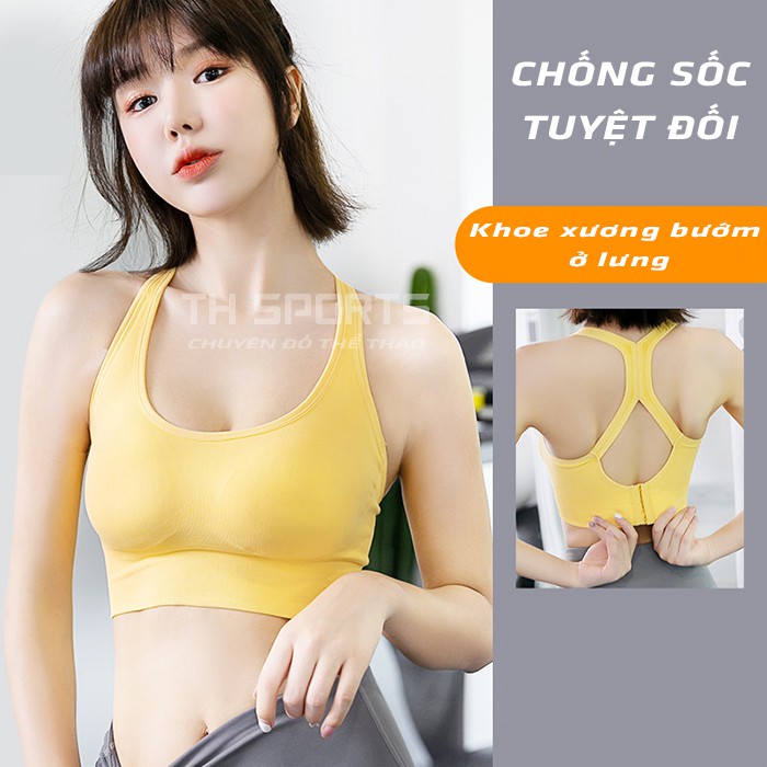 Áo bra tập gym nữ cao cấp - Áo tập gym yoga nữ chống sốc ngực ôm dáng thoáng mát siêu co dãn - TH Sport TH006