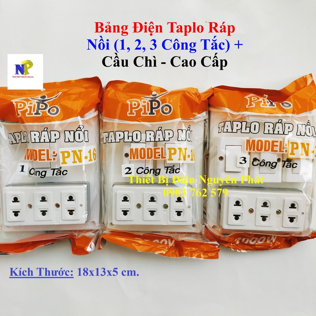 [PIPO] Bảng Điện Taplo Ráp Nồi (1, 2, 3 Công Tắc) + Cầu Chì - Cao Cấp