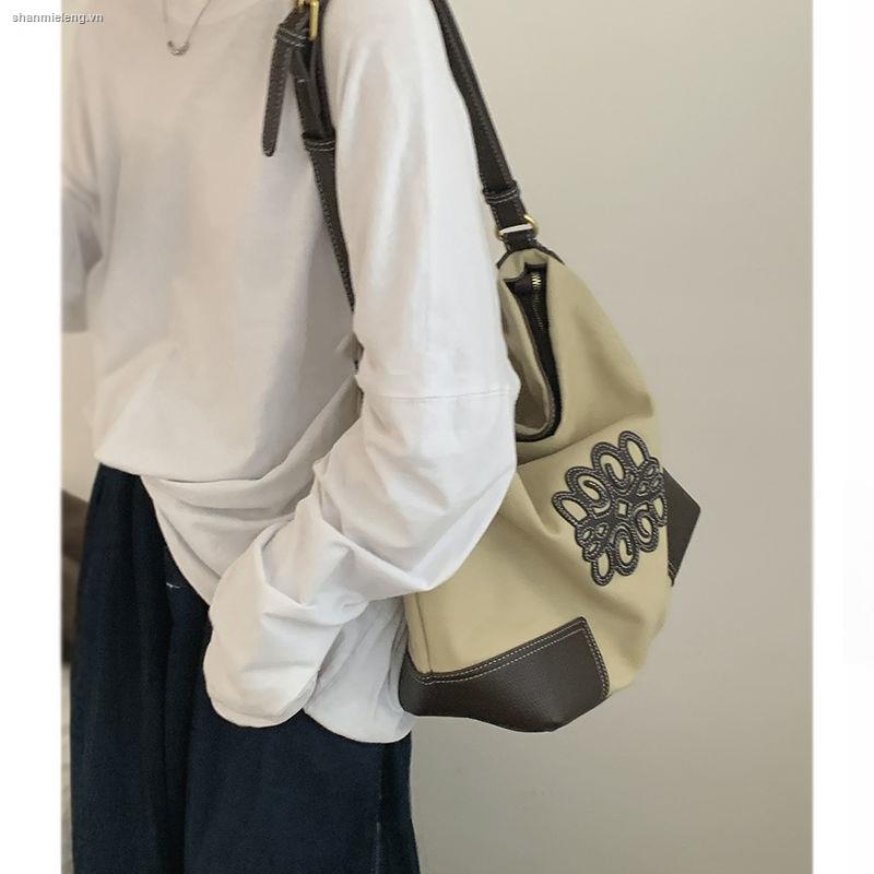 Túi xách vải canvas ngăn chứa đồ rộng thời trang cho nữ 2021