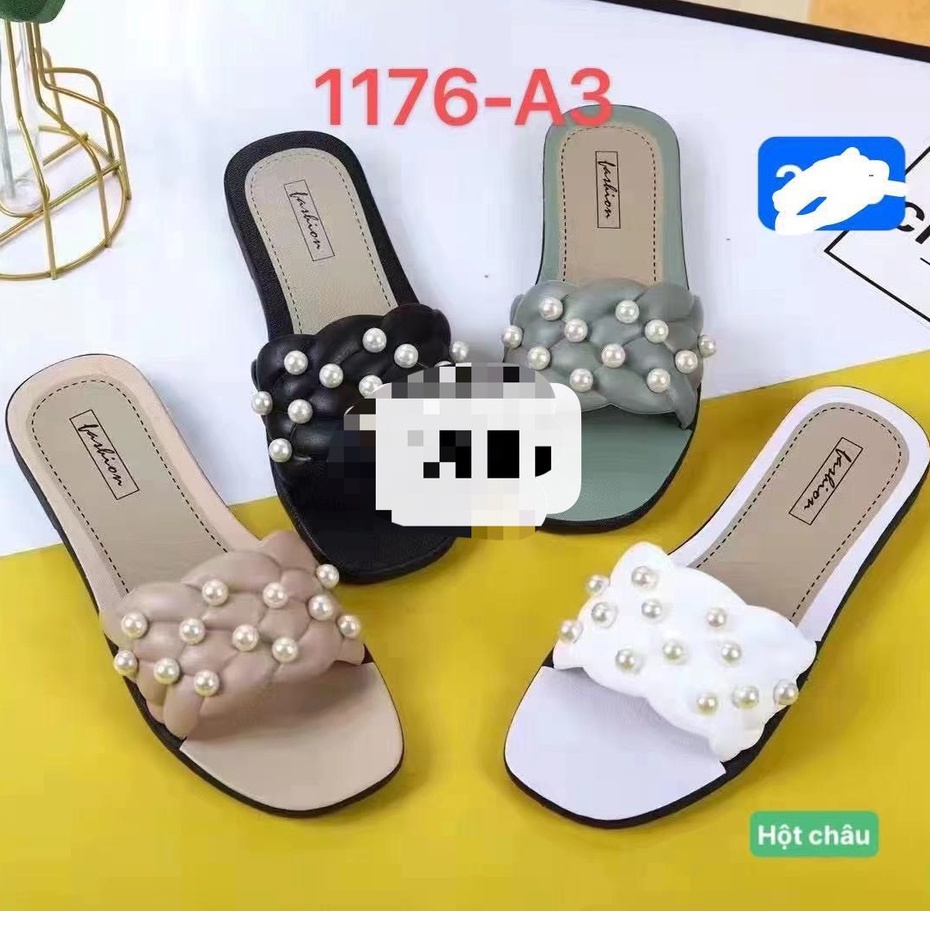 DÉP LÊ THỜI TRANG NỮ QUAI ĐÍNH HỘT CHÂU