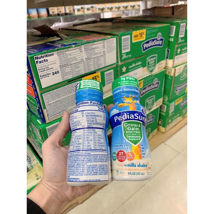 Set 3 chai sữa Pediasure Grow And Gain Fiber 237ml Của Mỹ Bổ Sung Chất Sơ Giúp Bé Cải Thiện Về Thể Chấ