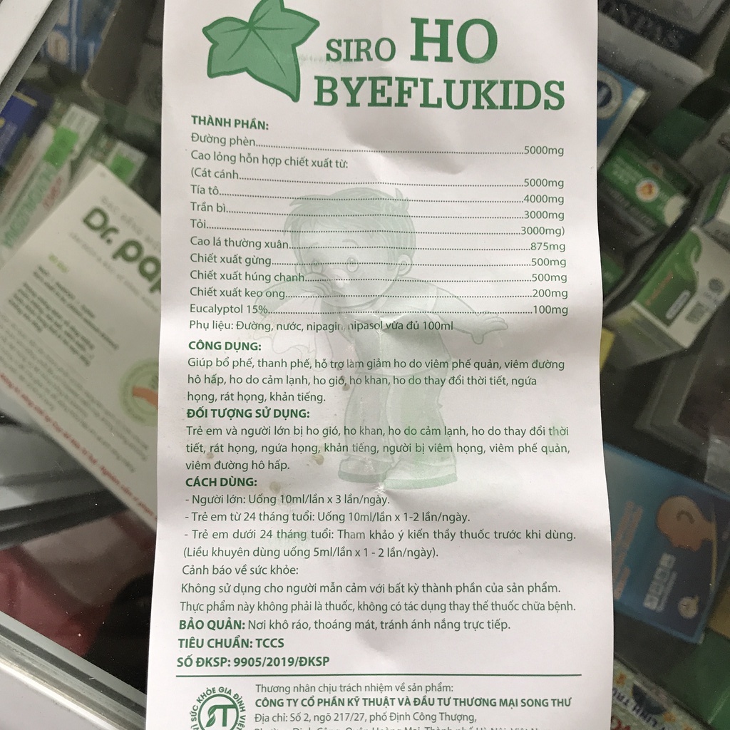✅ Siro ho cho trẻ Byeflukids 100ml siro cảm cúm cho bé người lớn giúp bổ phế giảm ho khan viêm họng rát họng