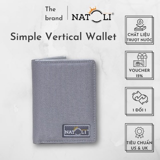Ví đựng tiền nam [1 ĐỔI 1] Ví kiểu đứng, chất liệu trượt nước Thương hiệu NATOLI - Simple Vertical Wallet