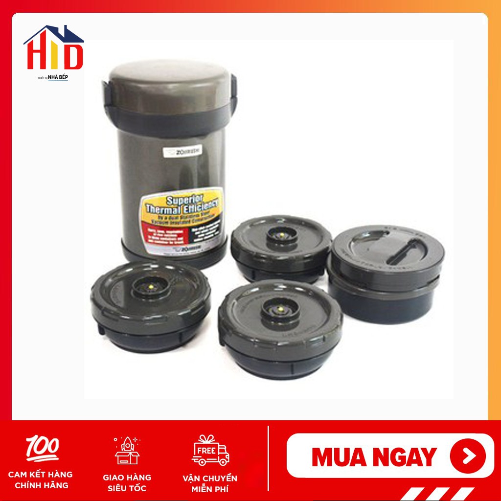 Cà Men Hộp Cơm Giữ Nhiệt Zojirushi SL-XCE20-HG - 4 Ngăn