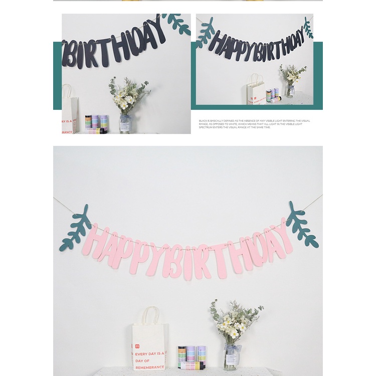 Dây Cờ Treo Tường Họa Tiết Chữ happy birthday Trang Trí Phông Nền Tiệc Sinh Nhật