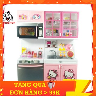 Đồ Chơi Tủ Bếp Hello Kitty 2 Ngăn Cao Cấp Màu Hồng, Âm Thanh Vui Nhộn, Thiết Kế Đẹp Mắt - SUMOSHOP68