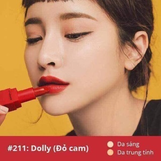 Son 3 CE màu 211 đỏ cam Auth