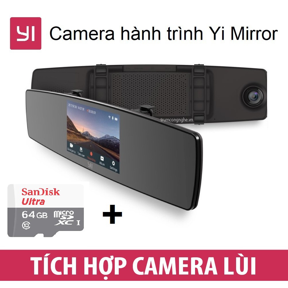 [Mã ELCA5 giảm 7% đơn 500K] Camera hành trình gương Xiaomi Yi Mirror 2in1 trước sau kiêm cam lùi - Kèm Thẻ Nhớ Class10 | BigBuy360 - bigbuy360.vn