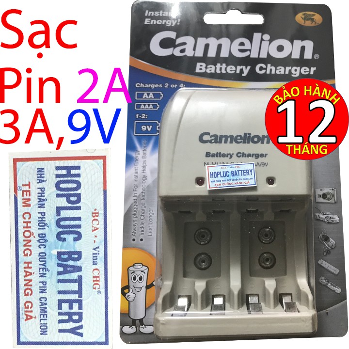 Bộ Sạc Pin 2A , 3A , 9V Camelion BC-0904SM chính hãng Có Tem Chống Hàng Giã