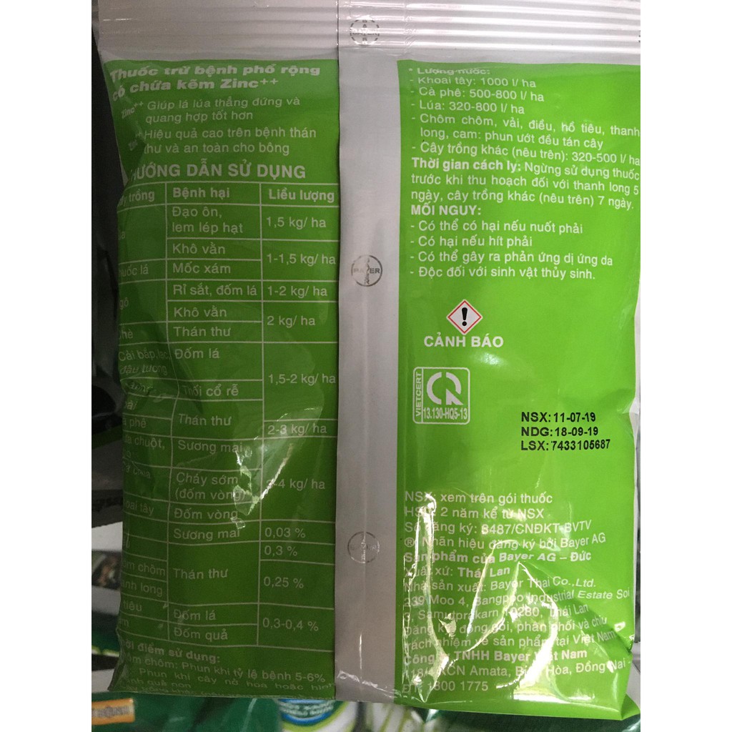 Thuốc trừ bệnh ANTRACOL 70WP 100GR