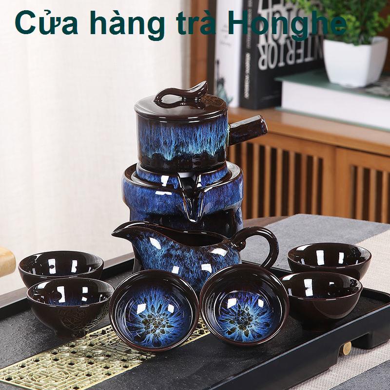 > ấm trà đá mài bán tự động Bộ pha trà Kungfu cát tím Bộ pha trà tại nhà chạy lười bong bóng đơn giản