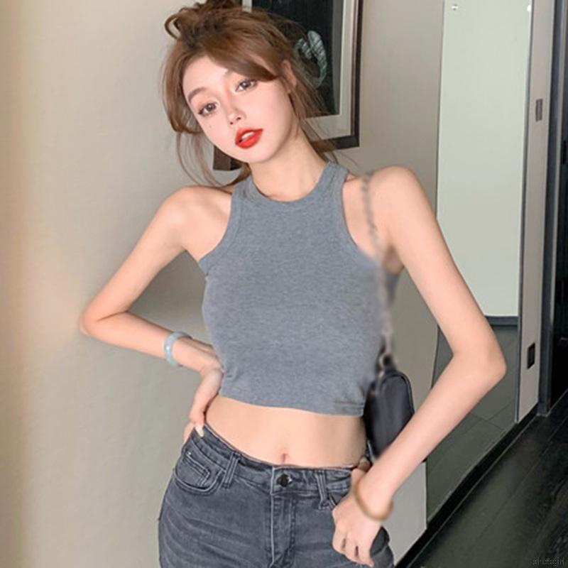 Áo Tank Top Sát Nách Cổ Tròn Phong Cách Thể Thao Năng Động