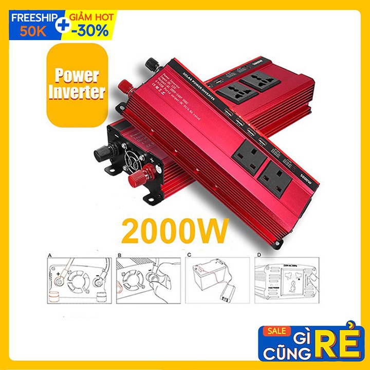 Bộ kích điện ắc quy từ 12V lên 220V 2000W