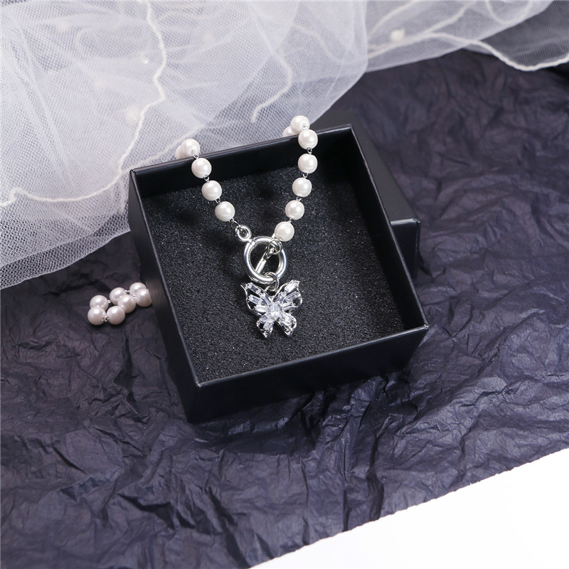 BUTTERFLY vòng cổ Hình Bướm Đính Ngọc Trai Sang Trọng Cho Nữ