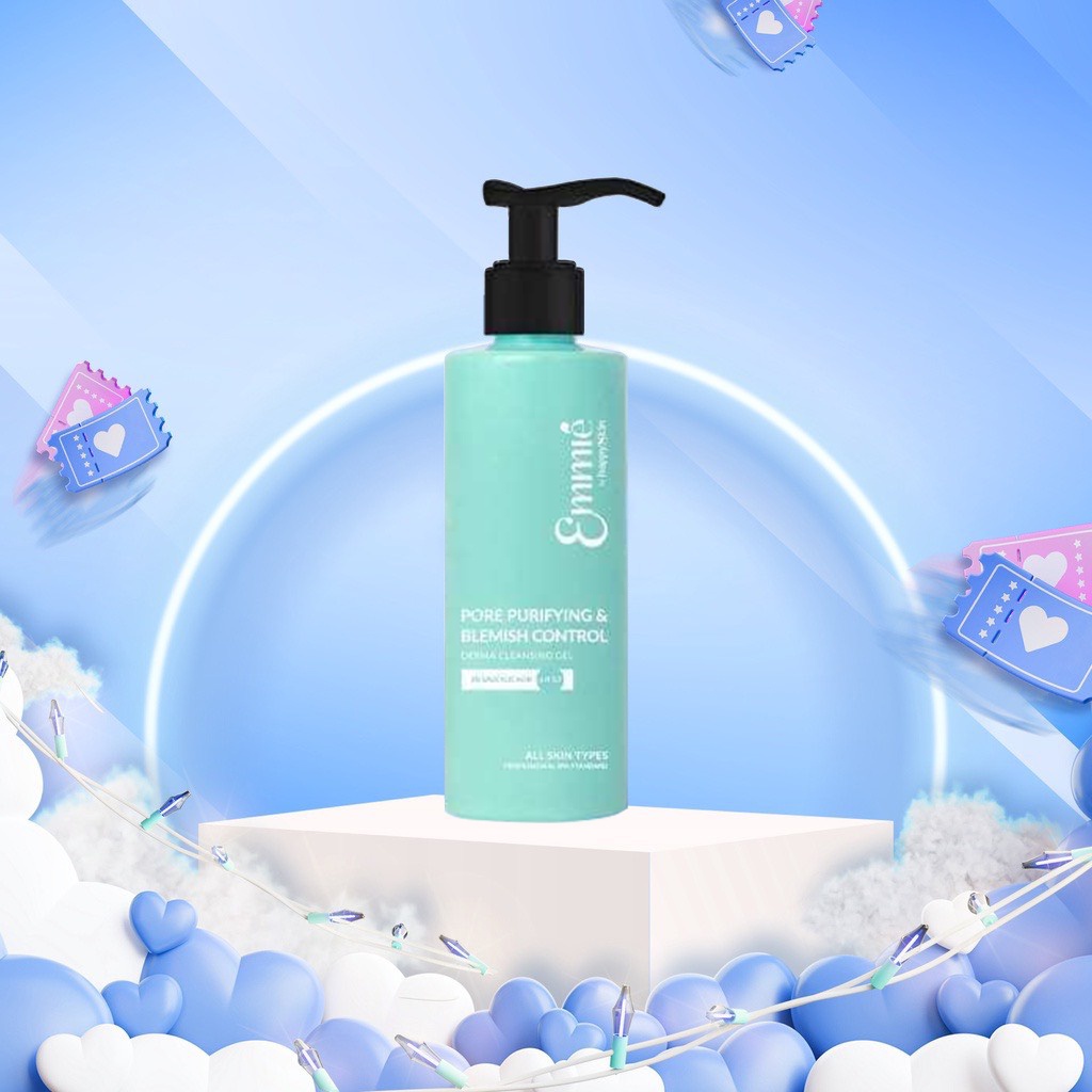 Gel Rửa Mặt Sữa Rửa Mặt Sạch Sâu Kiểm Soát Mụn BHA 180 ml Emmie Emmié By Happy Skin