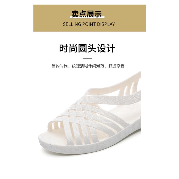 Giày Sandal Đế Bệt Chống Trượt Thời Trang Mùa Hè 2021 Dành Cho Nữ Mang Đi Biển