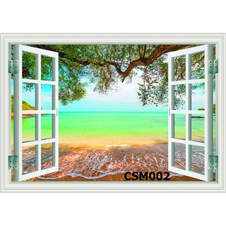 🏝️Giấy dán tường cửa sổ bên cảnh mộng mơ🏝️