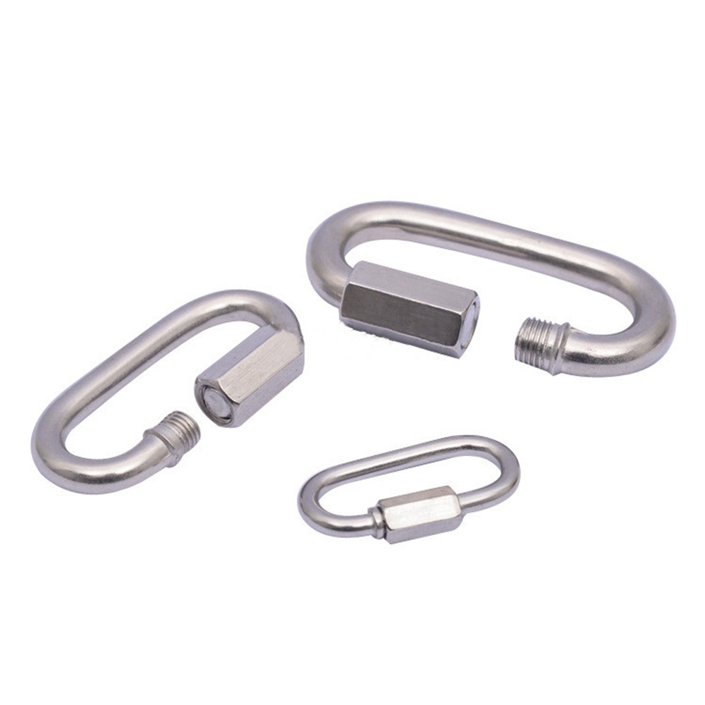 Móc Khóa Dây Xích Bằng Thép Không Gỉ 9 Kích Cỡ An Toàn Tiện Dụng Khi Leo Núi