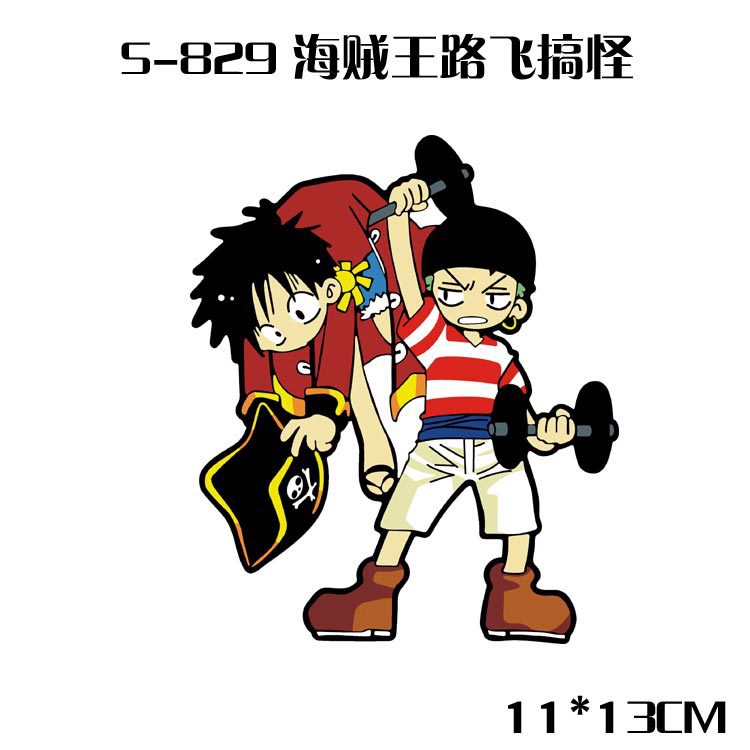 Miếng Dán Trang Trí Cửa Sổ Xe Hơi / Xe Máy Hình One Piece Luffy Zoro Vui Nhộn Chống Thấm Nước