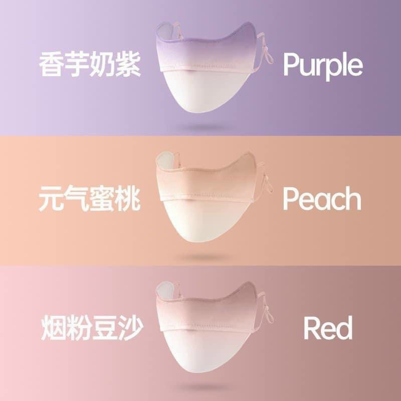 Khẩu trang chống nắng tia UV vải lụa màu ombre thời trang