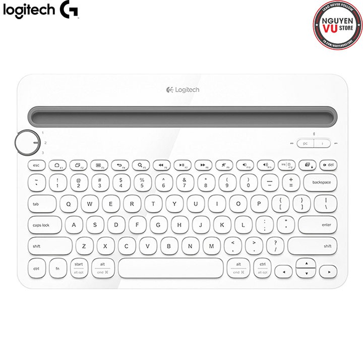 Bàn Phím Không Dây Logitech K480 (Trắng)- Hàng Chính Hãng