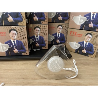 KHẨU TRANG NHỰA CAO CẤP TTL 999 TRONG SUỐT VIỀN CAM SIÊU HOT.