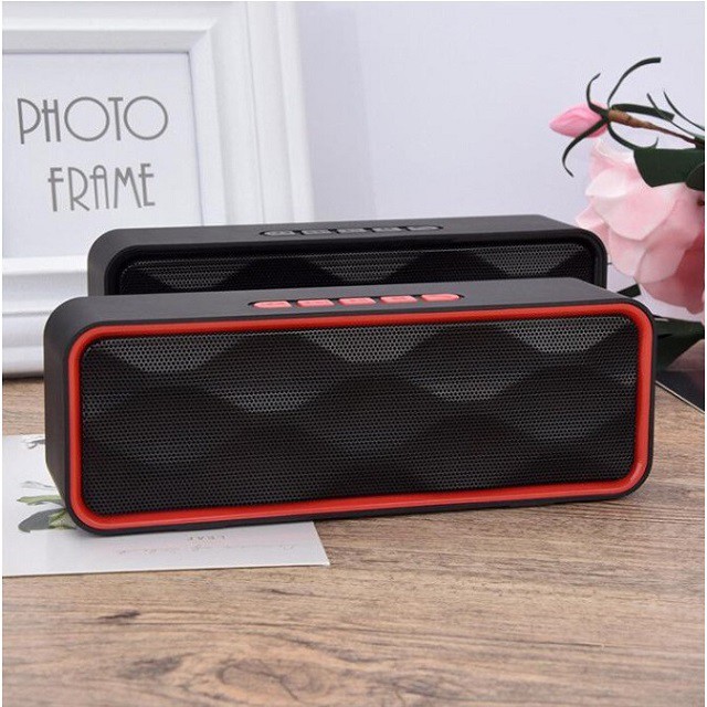 [Free Ship] Loa Bluetooth mini SC211 siêu trầm, tích hợp loa kép cho âm thanh sống động hỗ trợ thẻ nhớ TF và đài FM