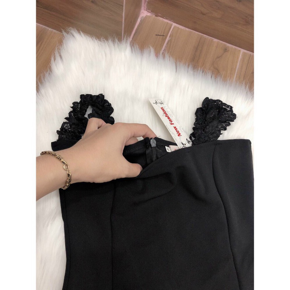 Đầm Body Hotgirl Màu Đen Vải Phối Ren Dày Đẹp Freesize [ảnh thật 100%] | BigBuy360 - bigbuy360.vn