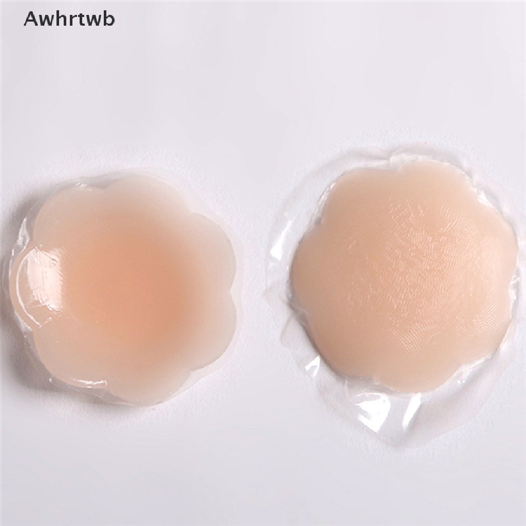 1 Cặp Miếng Dán Ngực Silicone Tự Dính Hình Trái Tim / Cánh Hoa Mới
