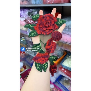 Vải ren thêu hoa hồng cho áo váy