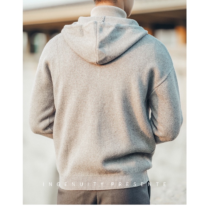 Áo Hoodie Lụa Dệt Kim H3, Khoá Zip Mùa Đông Ấm Áp
