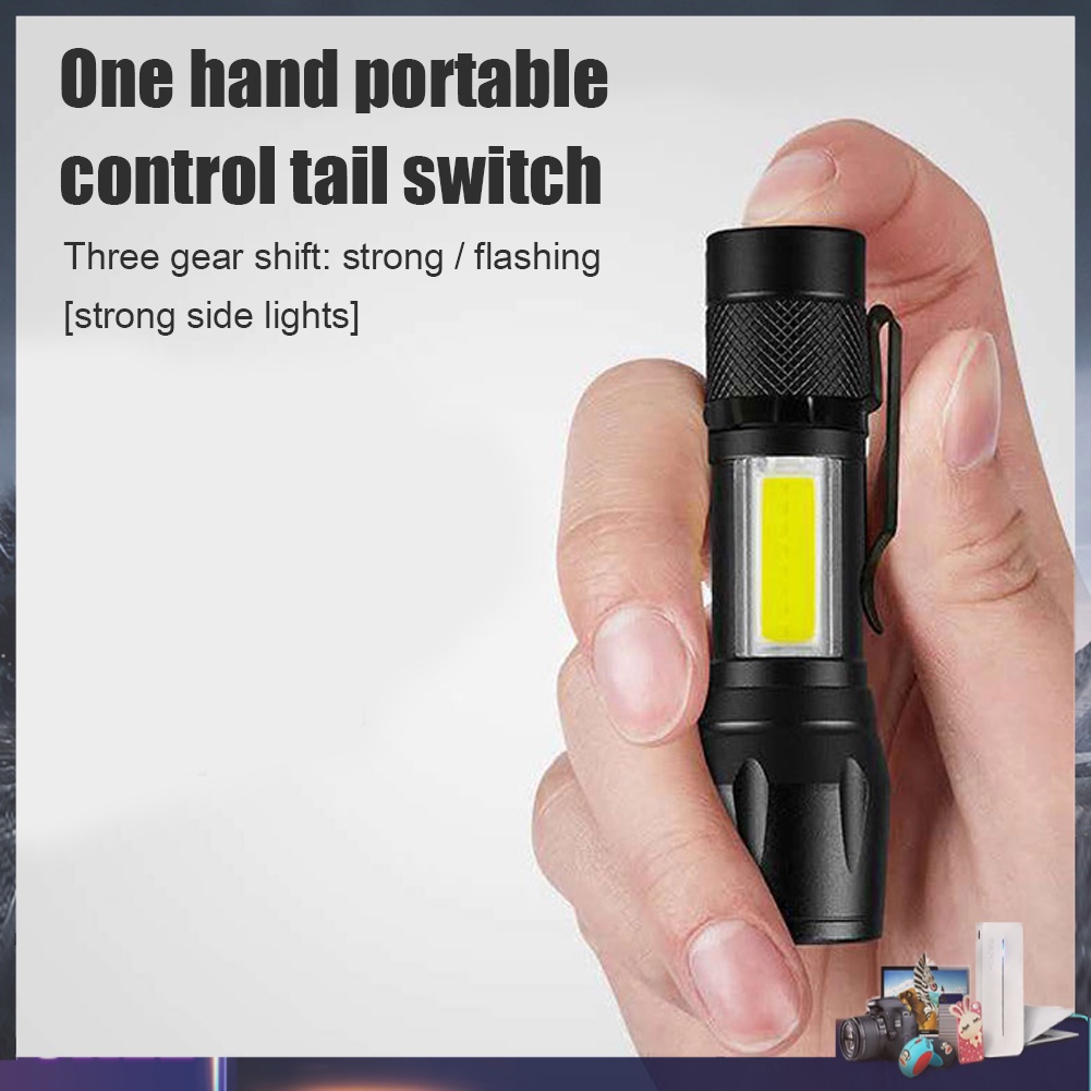 Đèn pin khẩn cấp XPE+COB LED IPX4 3 chế độ