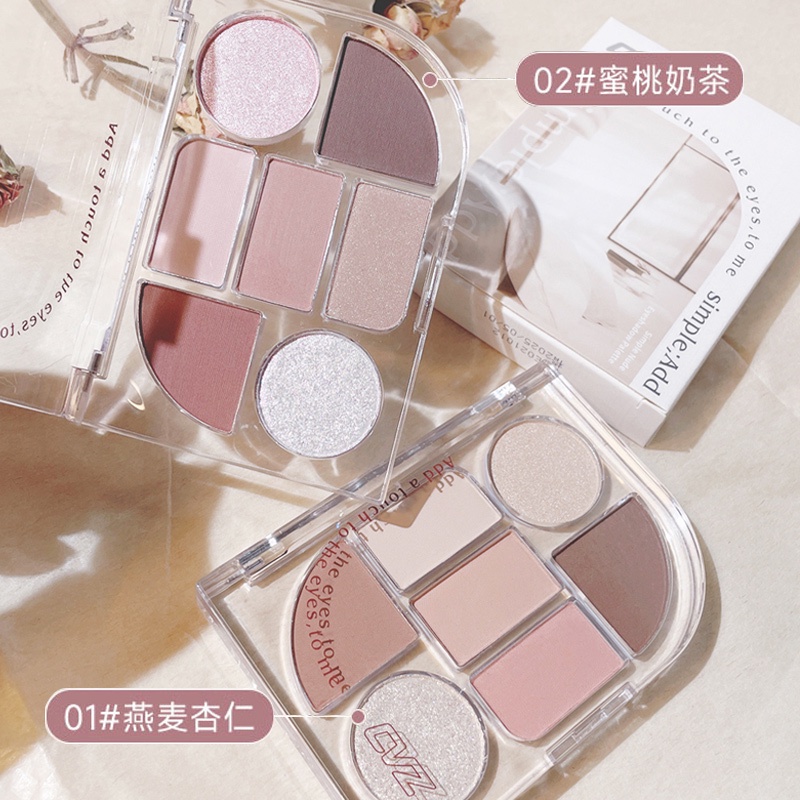 Bảng Phấn Mắt CVZ 7 Màu Sắc Long Lanh Chống Thấm Nước Thiết Kế Nhỏ Gọn Tiện Dụng NO.C097