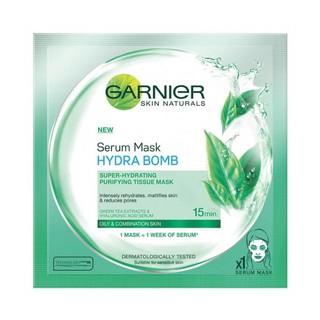 Mặt nạ vải  Garnier SkinActive Neu Hydra Bomb màu xanh lá cây