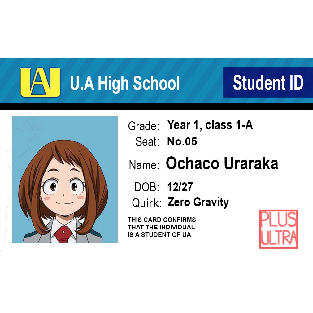 THẺ HỌC VIỆN SIÊU ANH HÙNG HERO ACADEMIA HANDMADE