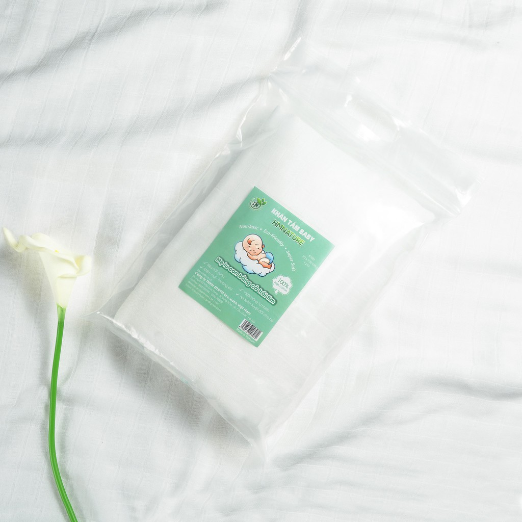 [CHÍNH HÃNG ] Khăn tắm cho bé, khăn tắm em bé Cotton Dệt Ô Cao Cấp HMNATURE