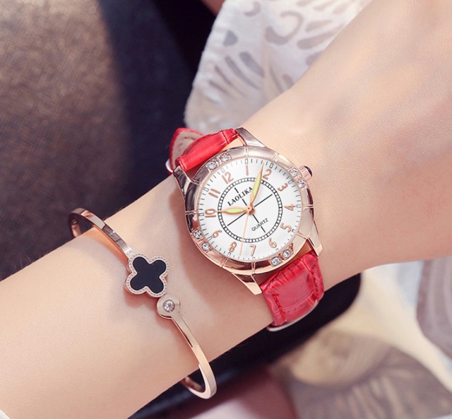 (Chia sẻ sp nhận ngay quà tặng) Đồng hồ nữ Laolika n2 dây da mặt số đính đá cực sang chảnh | BigBuy360 - bigbuy360.vn