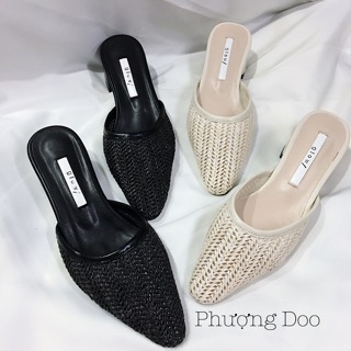 Guốc cói sục mũi nhọn