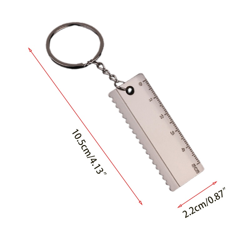 Thước Đo Mini EDC Bằng Đồng Thau 5cm Kèm Móc Khóa Tiện Dụng