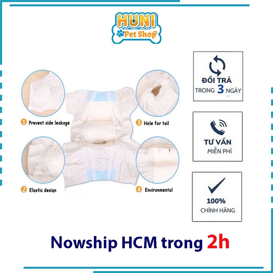 1 hộp/ 10 cái Tả quần chó cái (KỲ SALO, VỆ SINH KHÓ KIỂM SOÁT) tã lót cho chó mèo thấm hút tốt,- Huni petshop